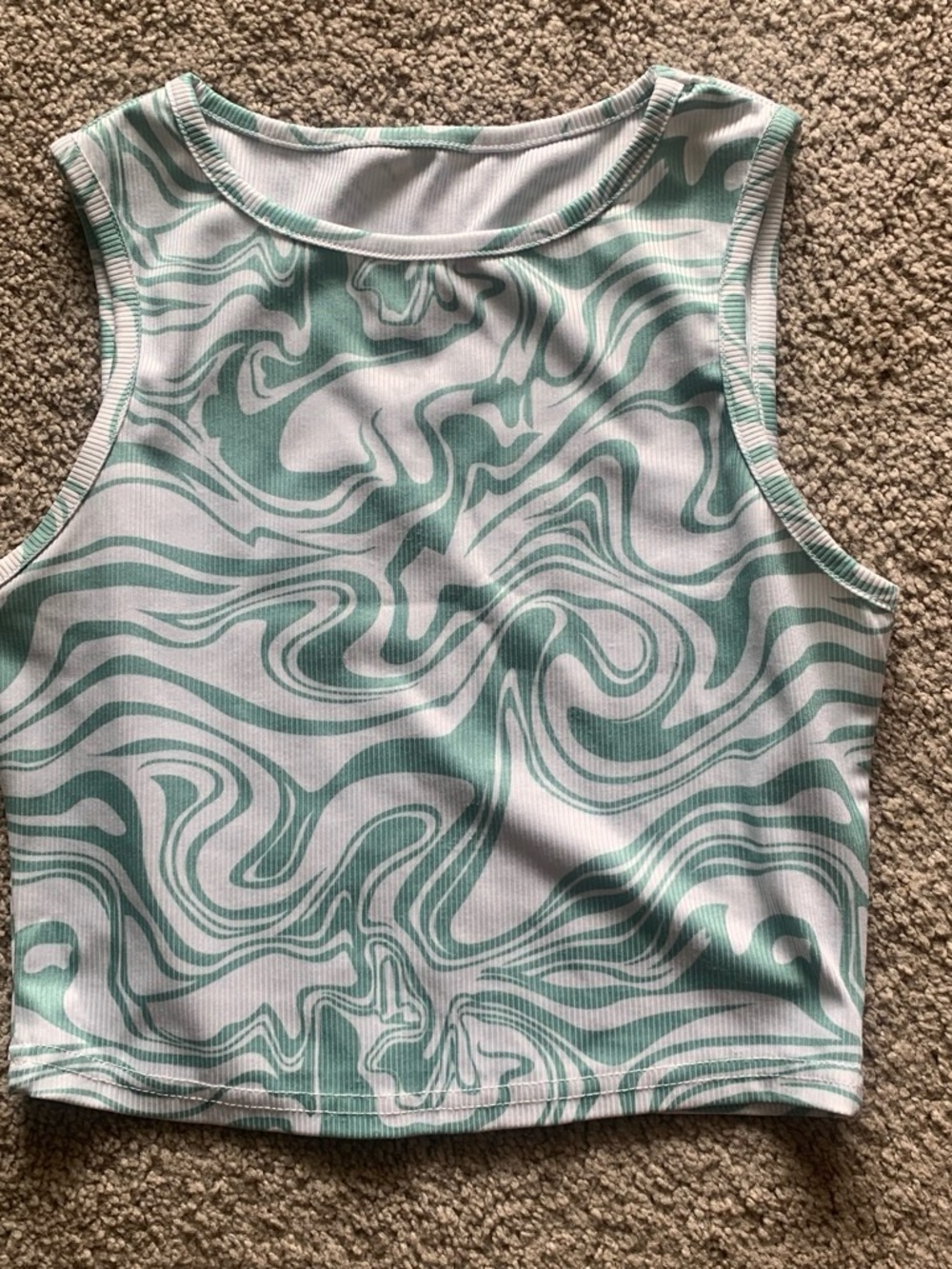 & Other Stories Mint Swirl Crop Tank